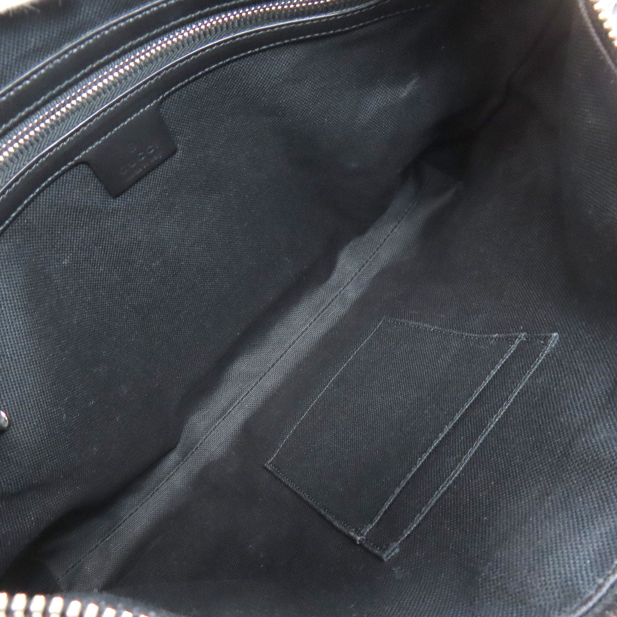 GUCCI Shoulder Bag 474139 PVC black GG Shelly line Women Used Authentic