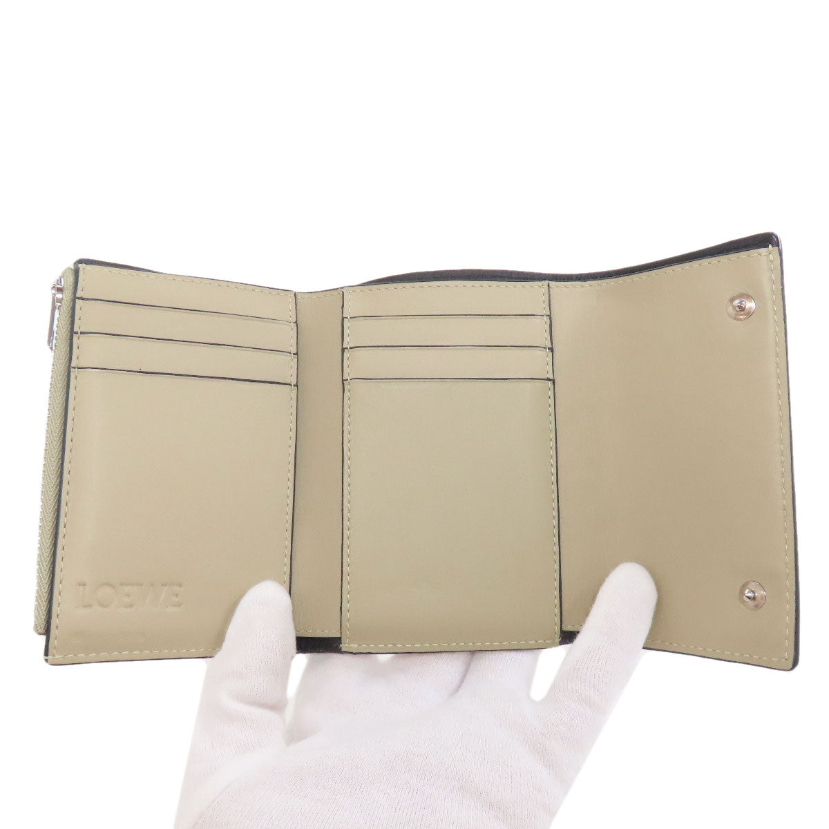 LOEWE Bifold Wallet Calfskin beige anagram