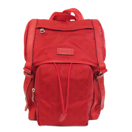 GUCCI Backpack 510336 Nylon Red GG Women Used Authentic