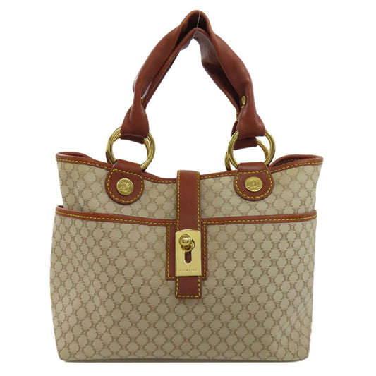 CELINE Handbag canvas Brown Macadam Pattern Women Used Authentic