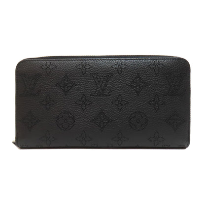 LOUIS VUITTON Long Wallet Purse M61867 Mahina leather black Zippy wallet Women Used Authentic