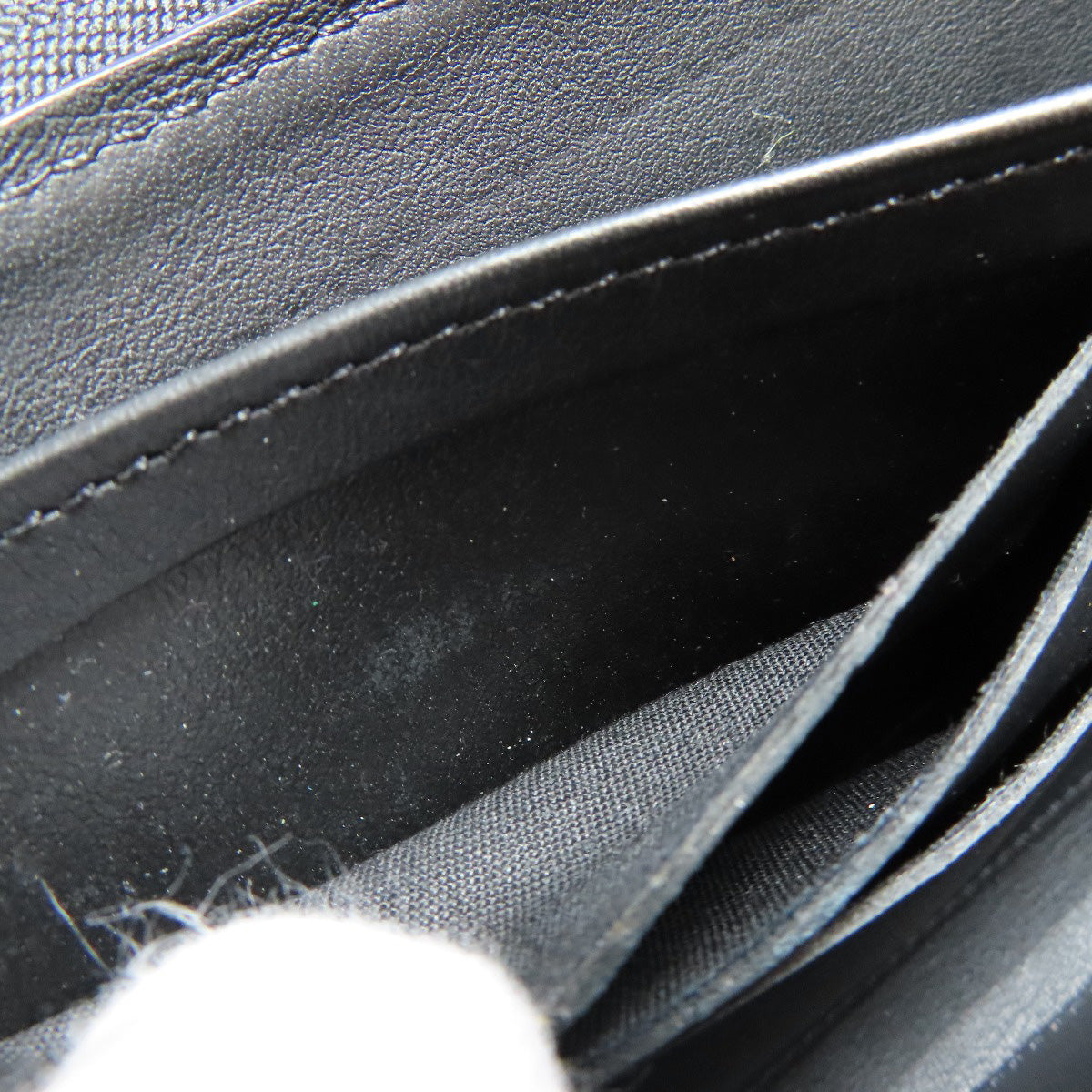 LOUIS VUITTON Long Wallet Purse M61867 Mahina leather black Zippy wallet Women Used Authentic