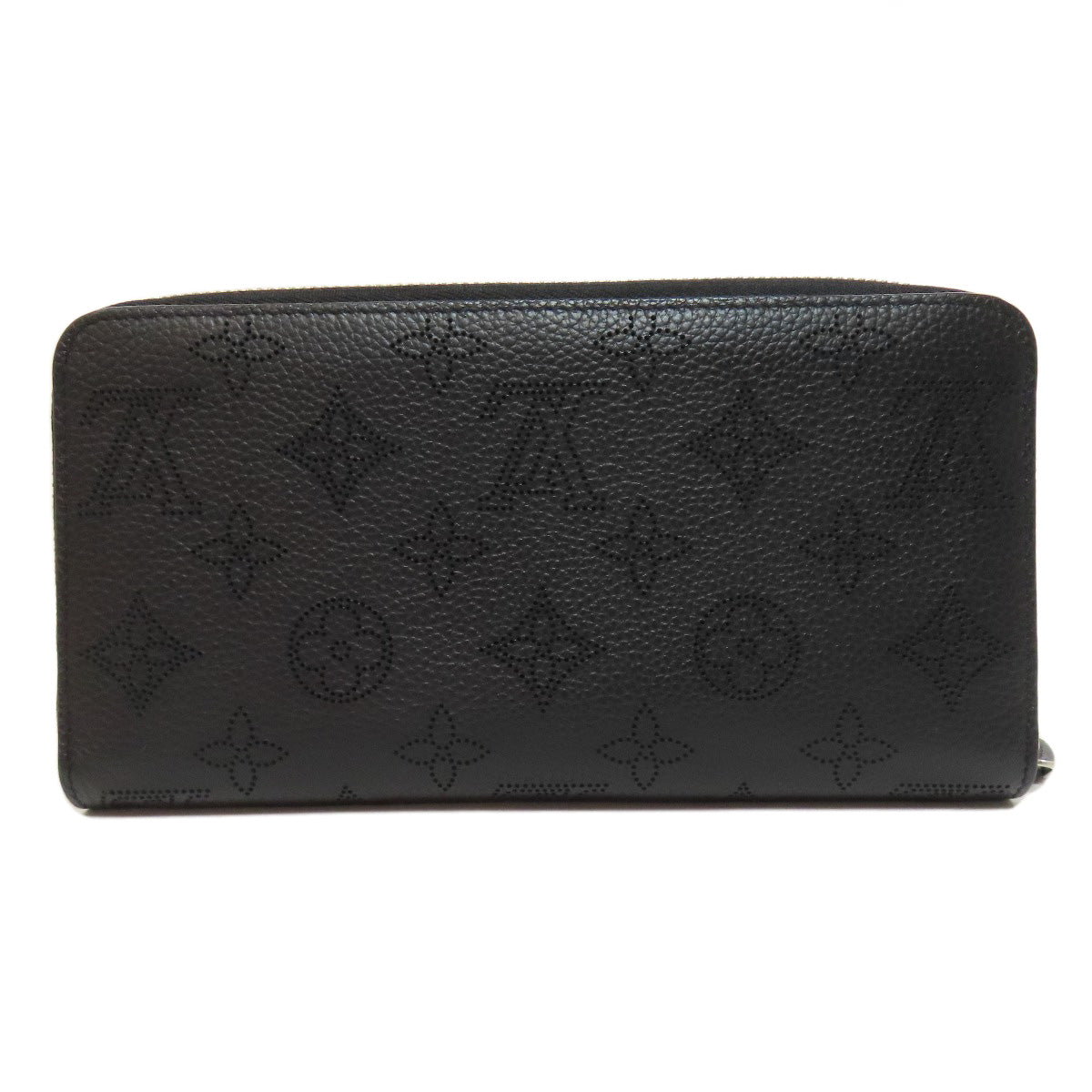 LOUIS VUITTON Long Wallet Purse M61867 Mahina leather black Zippy wallet Women Used Authentic