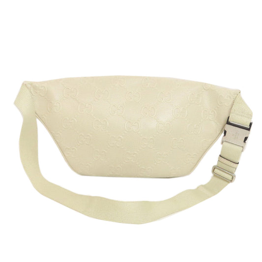 GUCCI Sling bag 645093 Calfskin white GG emboss Women Used Authentic