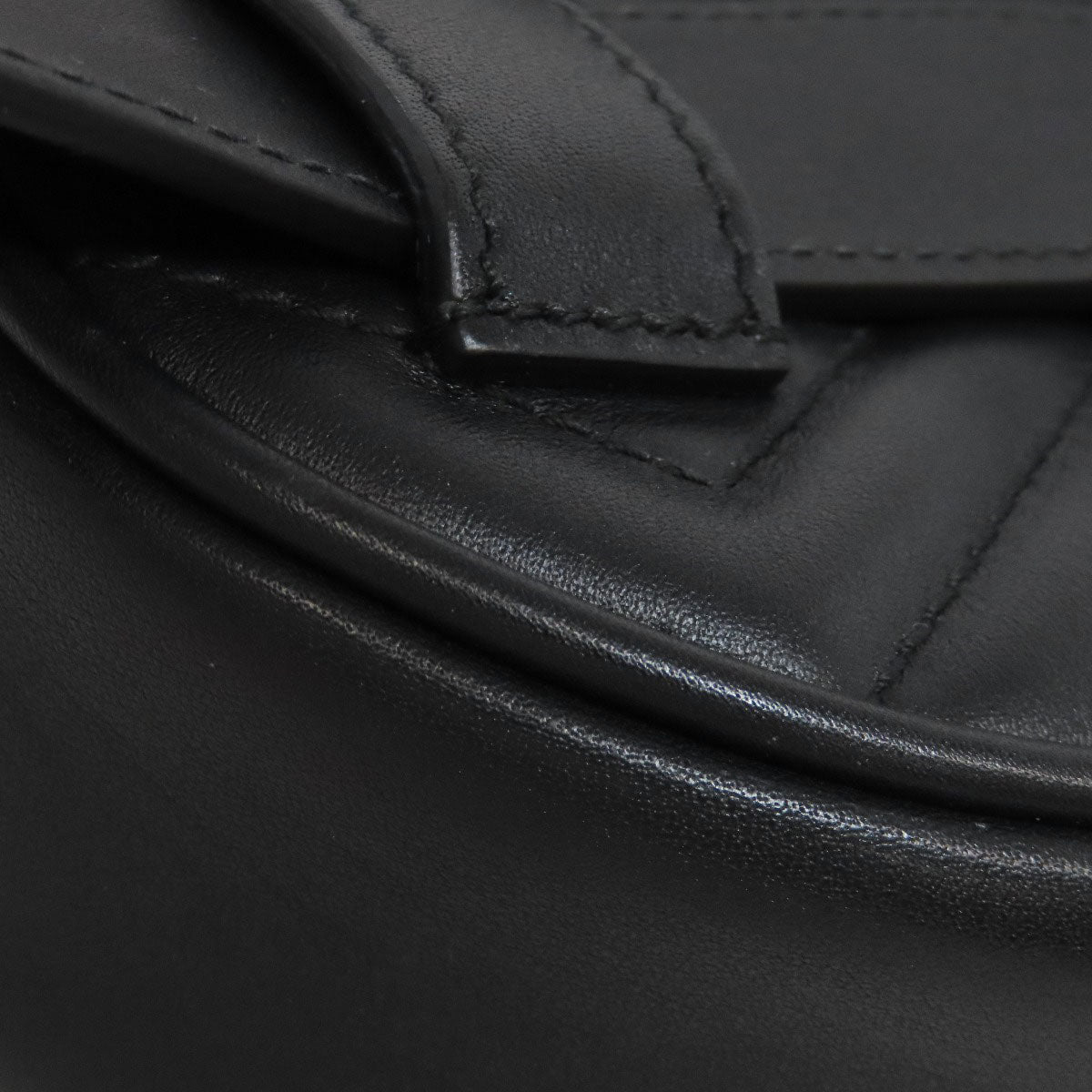 GUCCI Hip bag 476484 Calfskin black GG Marmont Women Used Authentic