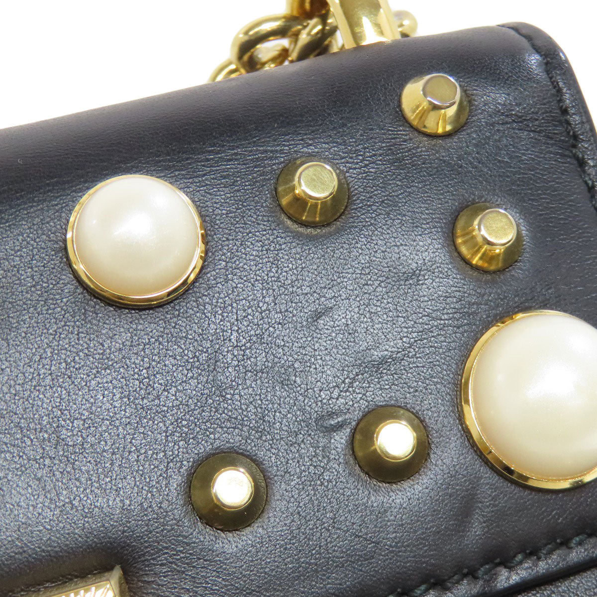GUCCI Shoulder Bag 432182 Calfskin black Padlock ChainShoulder Women Used Authentic