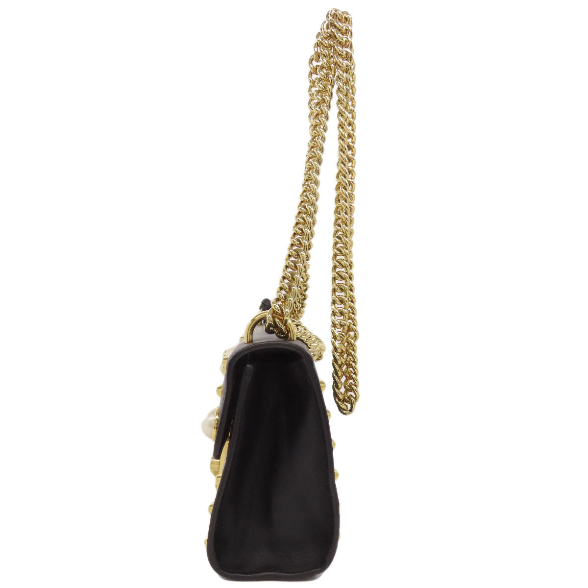 GUCCI Shoulder Bag 432182 Calfskin black Padlock ChainShoulder Women Used Authentic