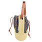 LOEWE Shoulder Bag Canvas, Raffia black Mermaid motif Women Used Authentic