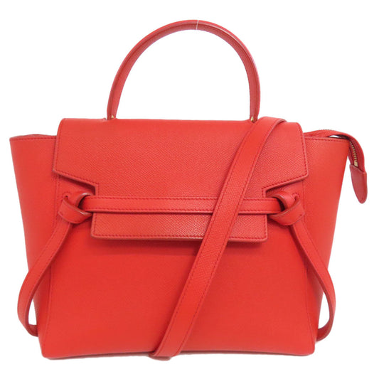CELINE Handbag Calfskin Red Belt bag 2WAY Women Used Authentic