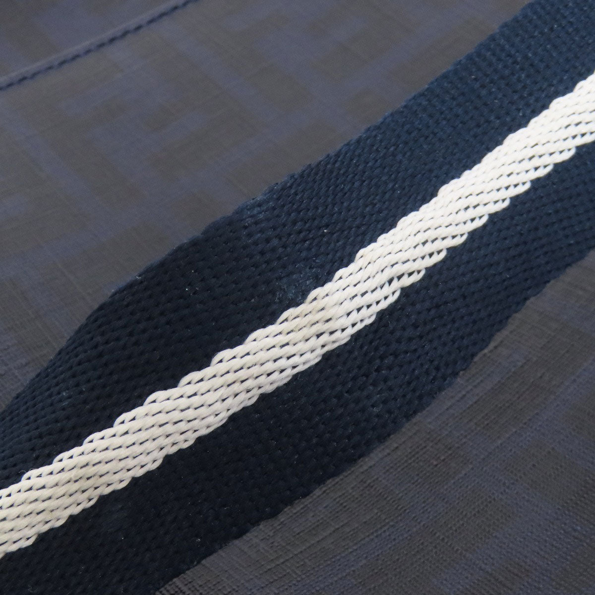 FENDI Shoulder Bag PVC Navy Zucca Pattern