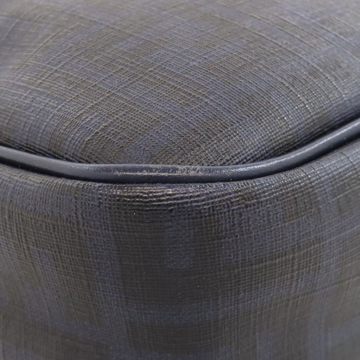 FENDI Shoulder Bag PVC Navy Zucca Pattern