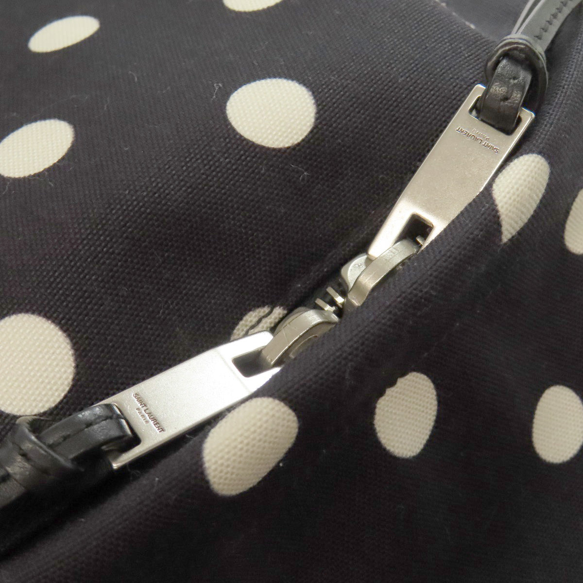 SAINT LAURENT Backpack canvas black Dot Pattern Women Used Authentic