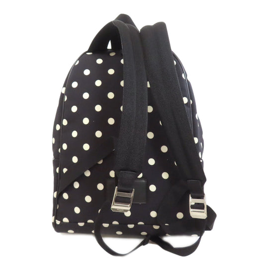 SAINT LAURENT Backpack canvas black Dot Pattern Women Used Authentic