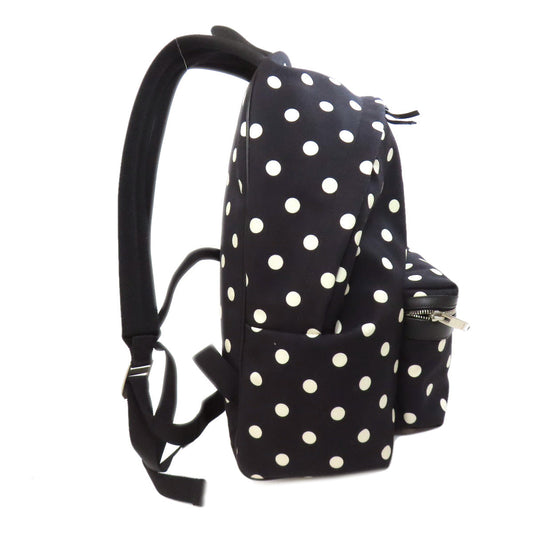 SAINT LAURENT Backpack canvas black Dot Pattern Women Used Authentic