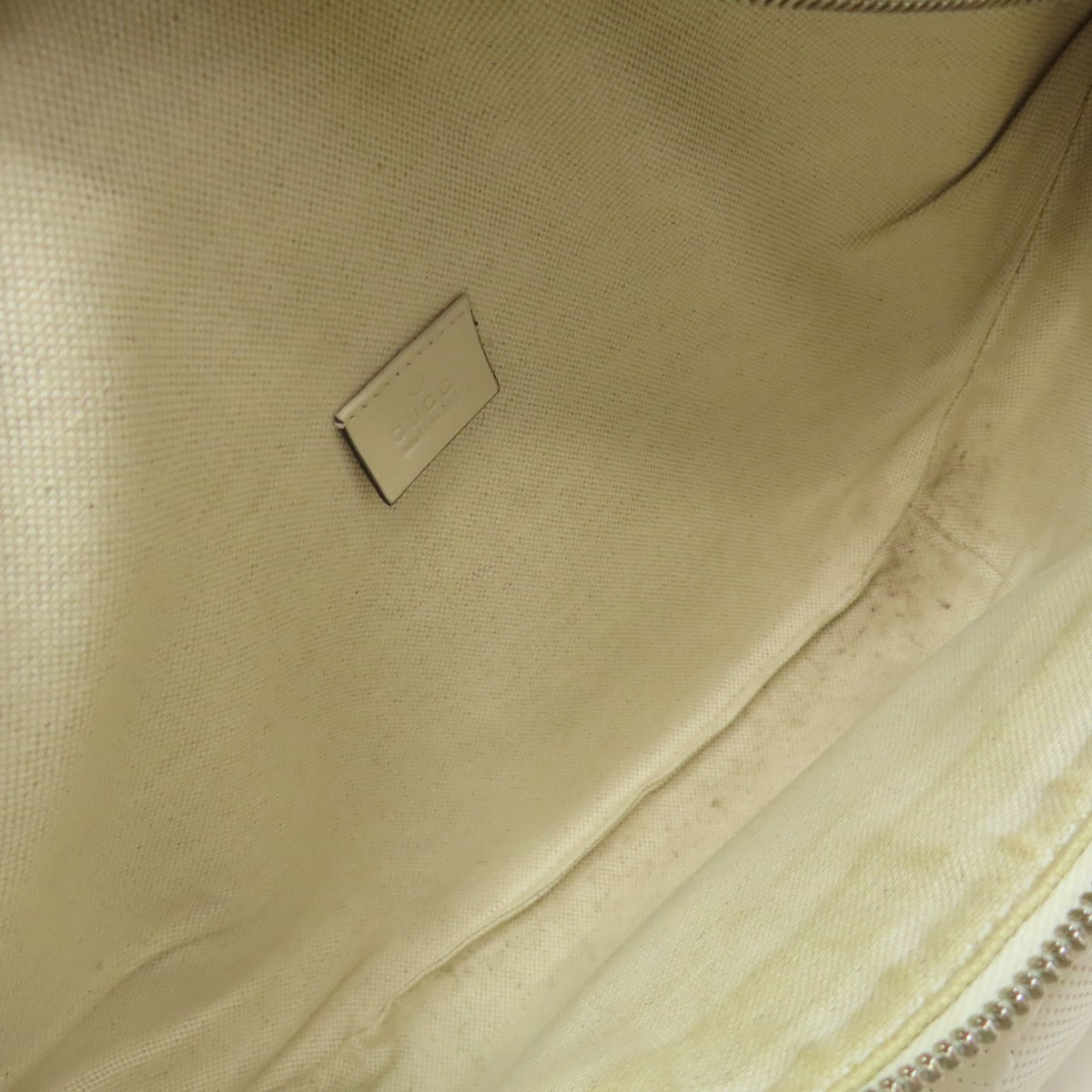 GUCCI Sling bag 645093 Calfskin white GG emboss Women Used Authentic