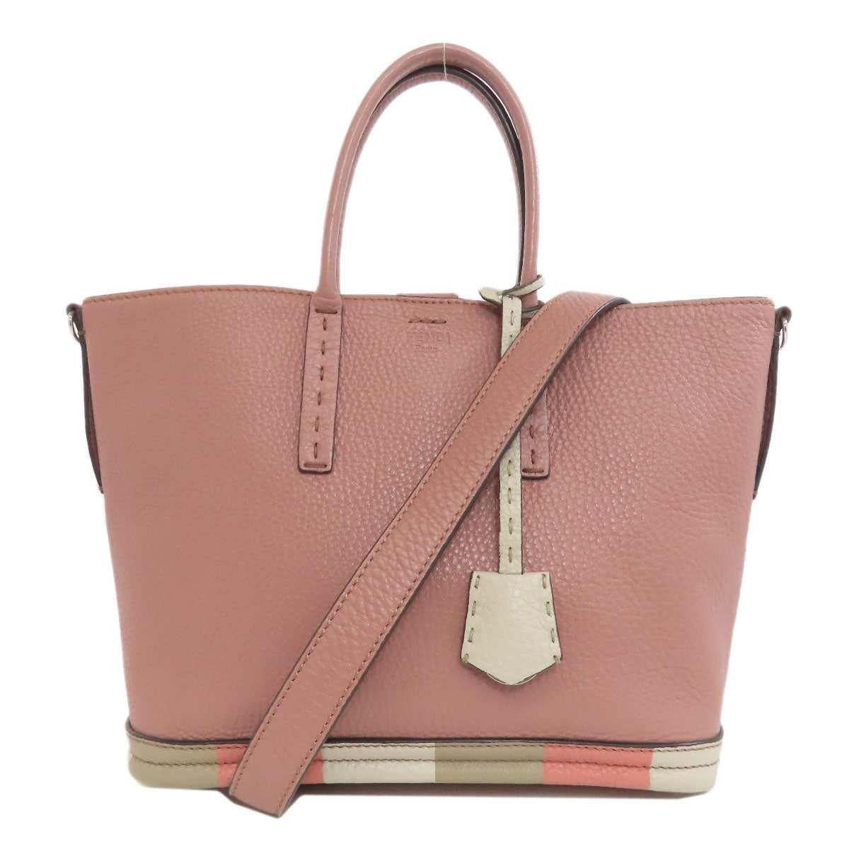 FENDI Handbag Calfskin pink 2WAY Women Used Authentic