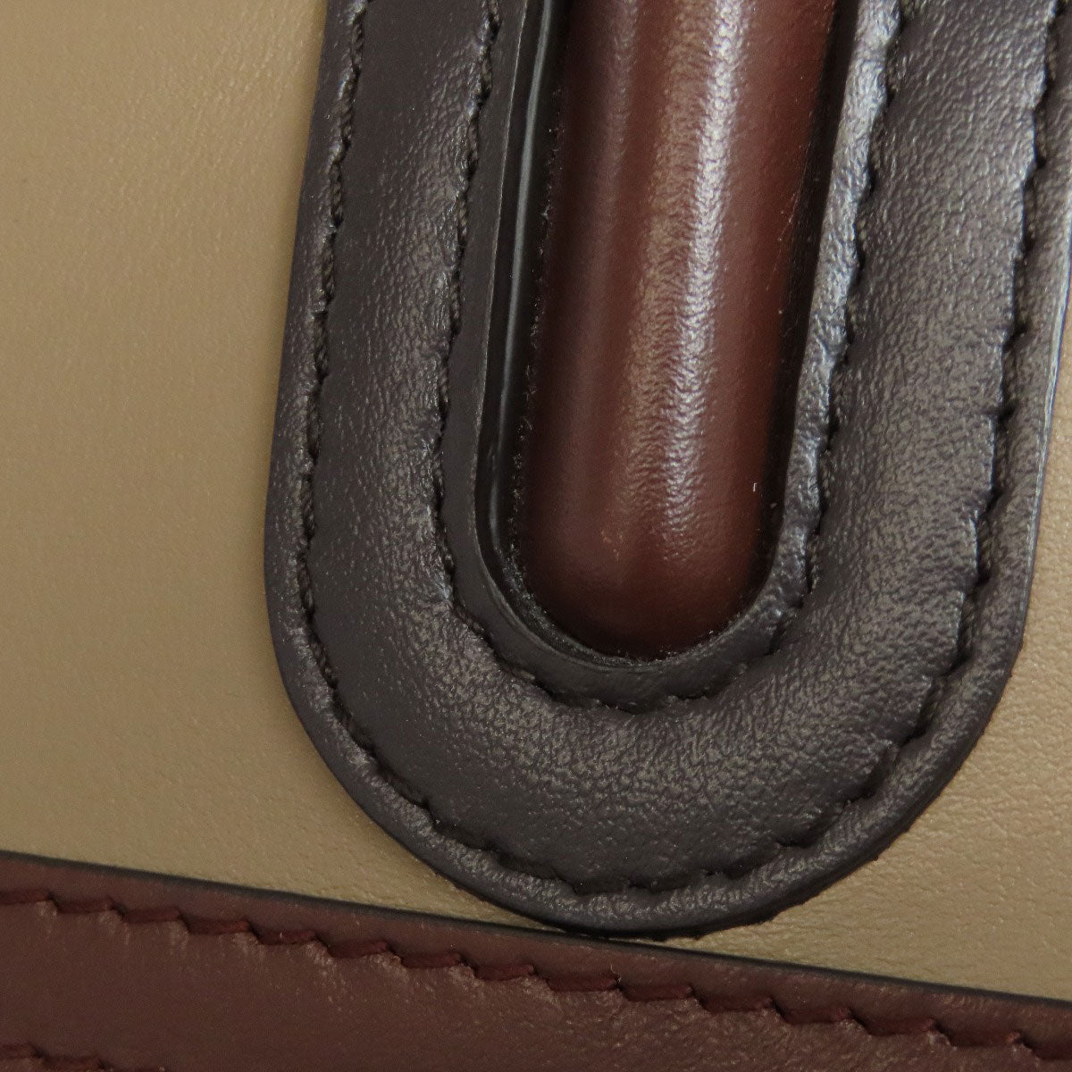 BURBERRY Handbag leather Brown logo Women Used Authentic
