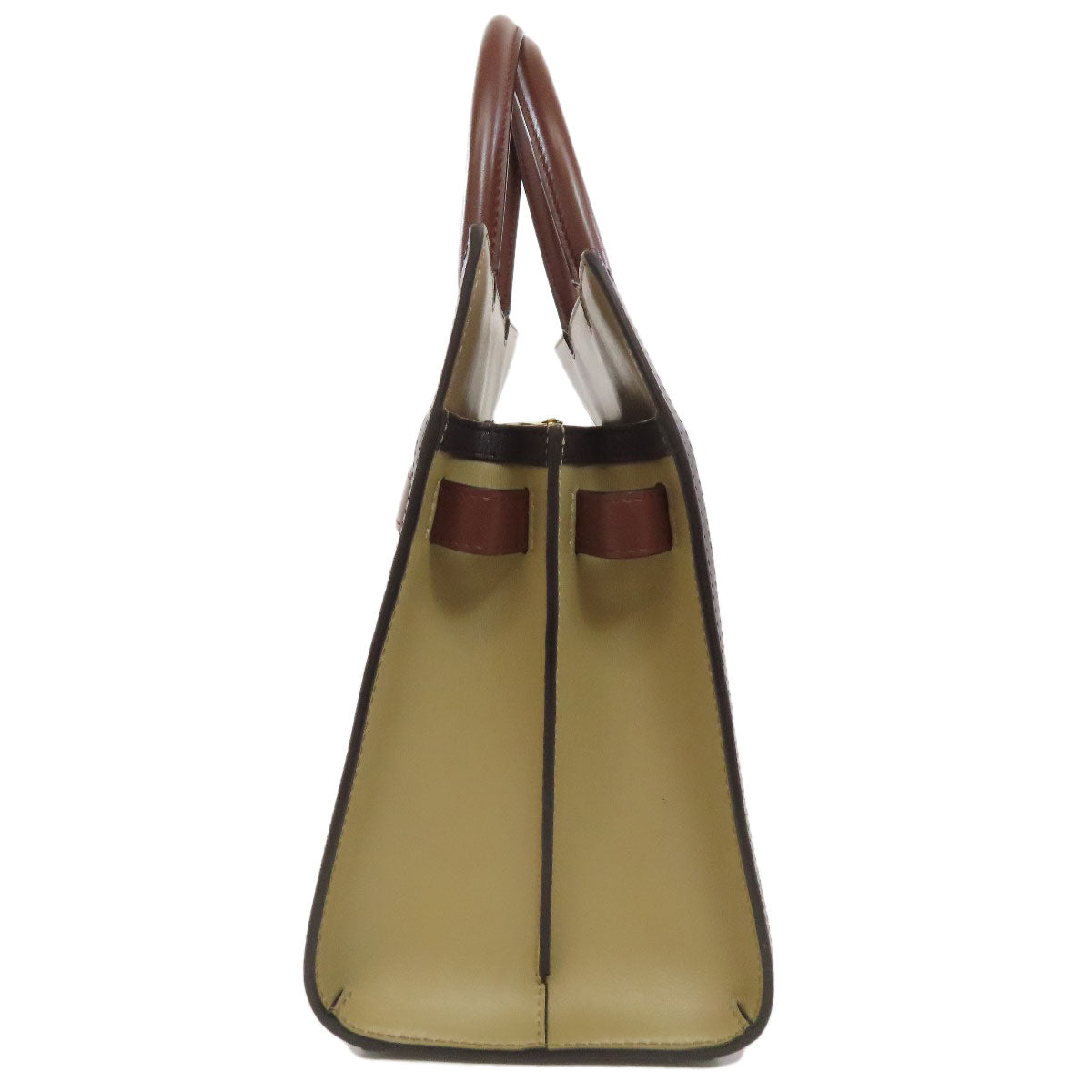 BURBERRY Handbag leather Brown logo Women Used Authentic