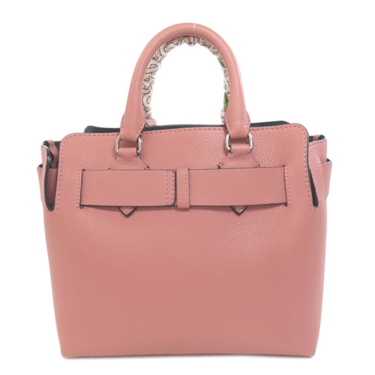 BURBERRY Handbag leather pink 2WAY Women Used Authentic