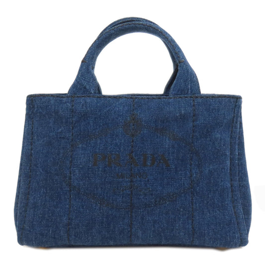 PRADA Handbag BN2439 denim blue Canapa mini Women Used Authentic
