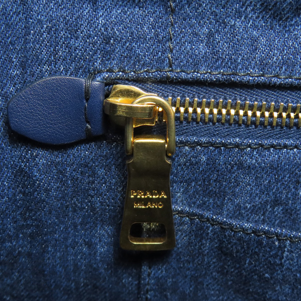 PRADA Handbag BN2439 denim blue Canapa mini Women Used Authentic