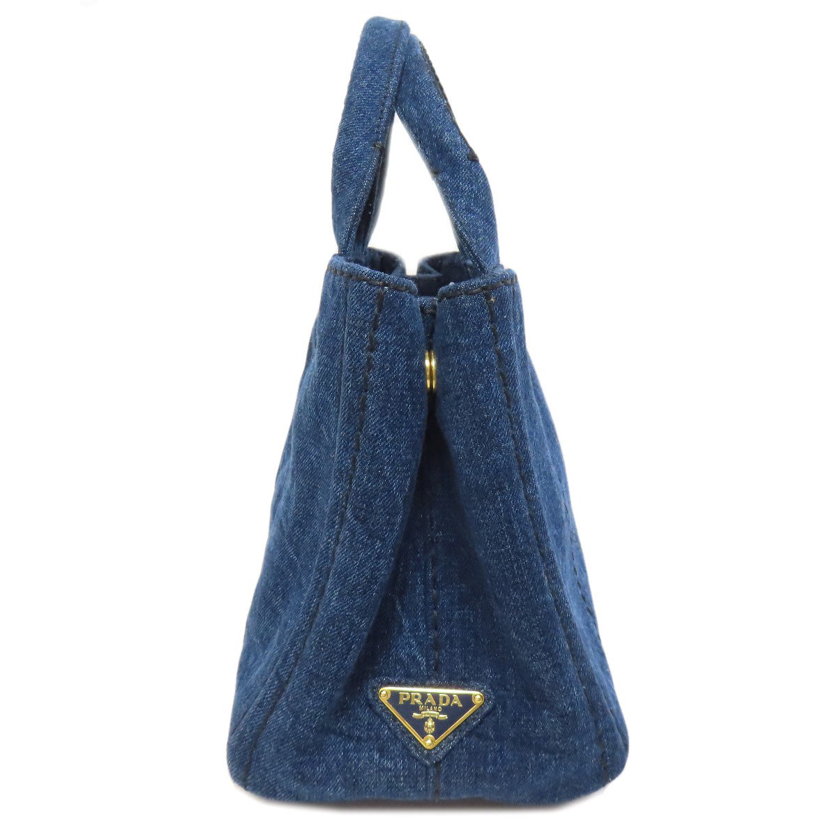 PRADA Handbag BN2439 denim blue Canapa mini Women Used Authentic