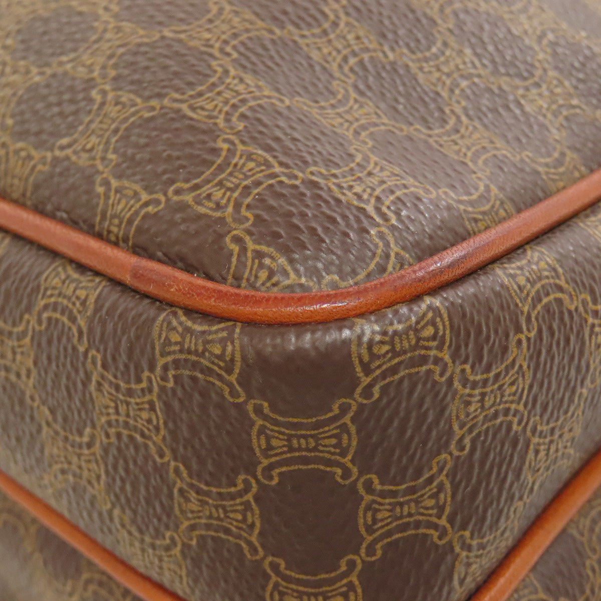 CELINE Shoulder Bag PVC Brown Macadam 2WAY Women Used Authentic