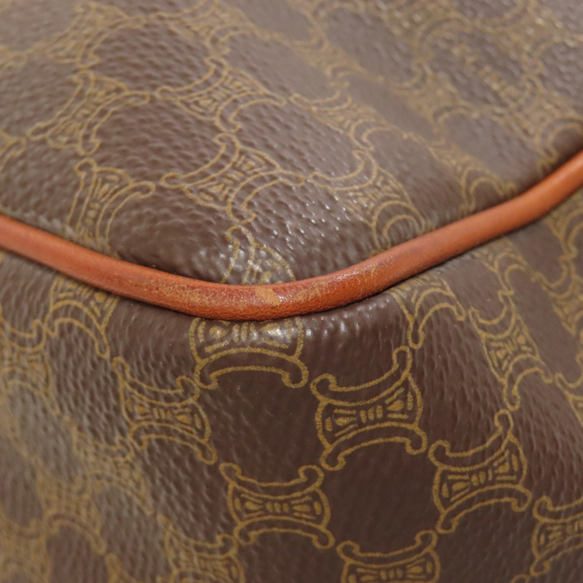 CELINE Shoulder Bag PVC Brown Macadam 2WAY Women Used Authentic