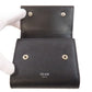CELINE Bifold Wallet Calfskin black logo Women Used Authentic