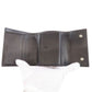 CELINE Bifold Wallet Calfskin black logo Women Used Authentic