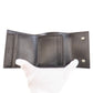 CELINE Bifold Wallet Calfskin black logo Women Used Authentic