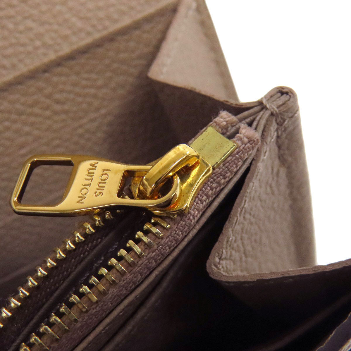 LOUIS VUITTON Long Wallet Purse M68708 Ann Platt beige Portefeuille Sara Women Used Authentic
