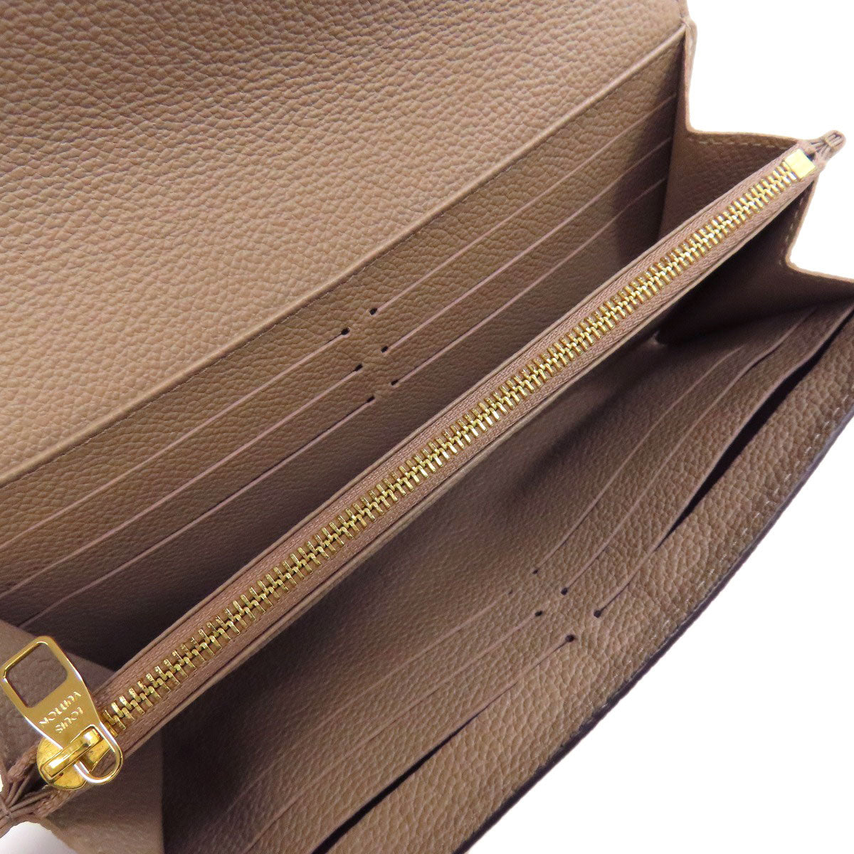 LOUIS VUITTON Long Wallet Purse M68708 Ann Platt beige Portefeuille Sara Women Used Authentic