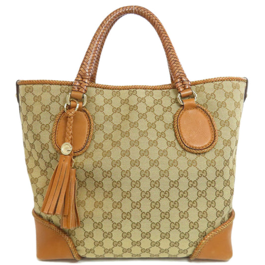 GUCCI Tote Bag 257023 canvas Brown GG Marrakech Women Used Authentic