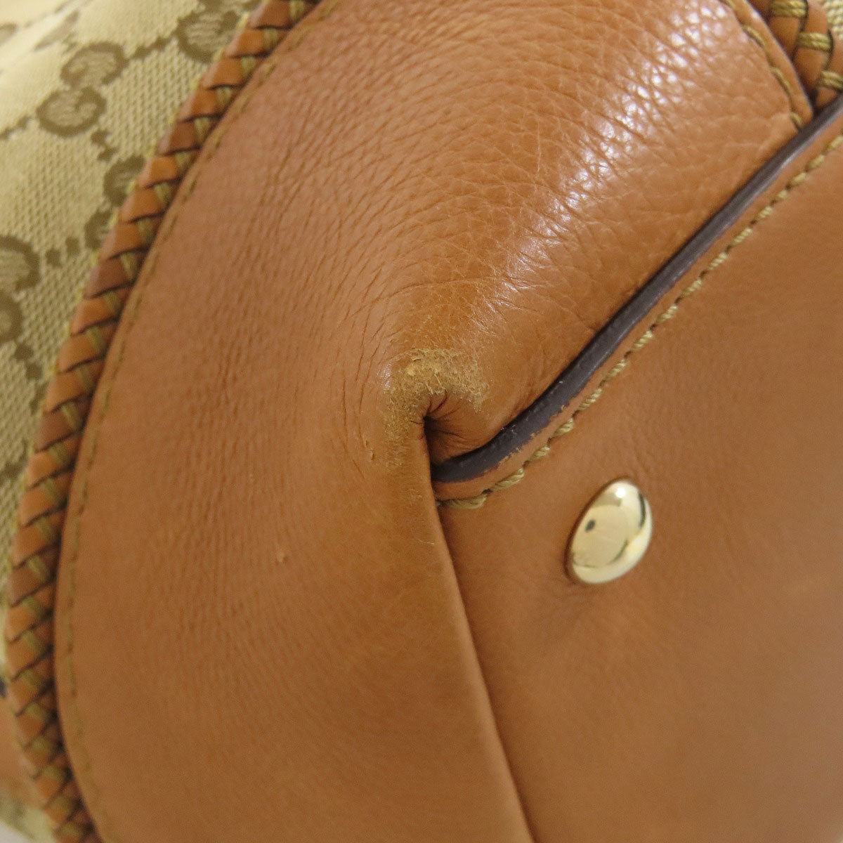 GUCCI Tote Bag 257023 canvas Brown GG Marrakech Women Used Authentic