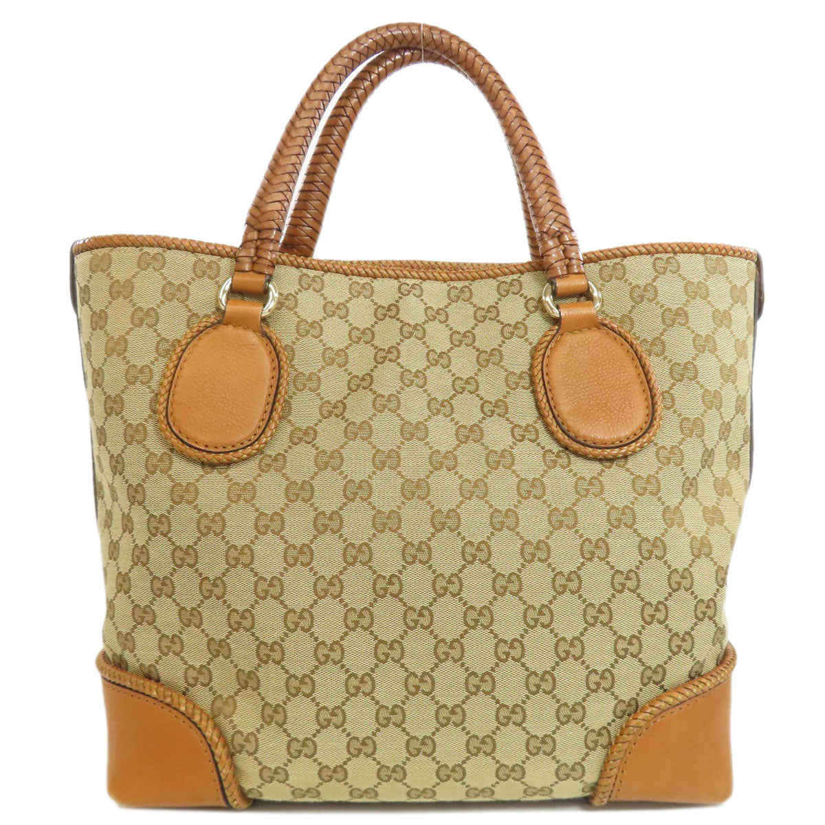 GUCCI Tote Bag 257023 canvas Brown GG Marrakech Women Used Authentic