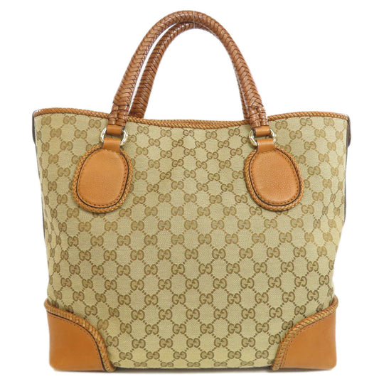 GUCCI Tote Bag 257023 canvas Brown GG Marrakech Women Used Authentic