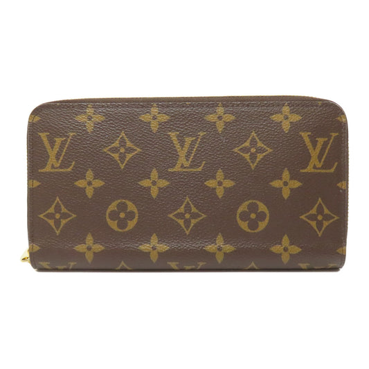LOUIS VUITTON Long Wallet Purse M42616 Monogram canvas Brown Zippy wallet Women Used Authentic