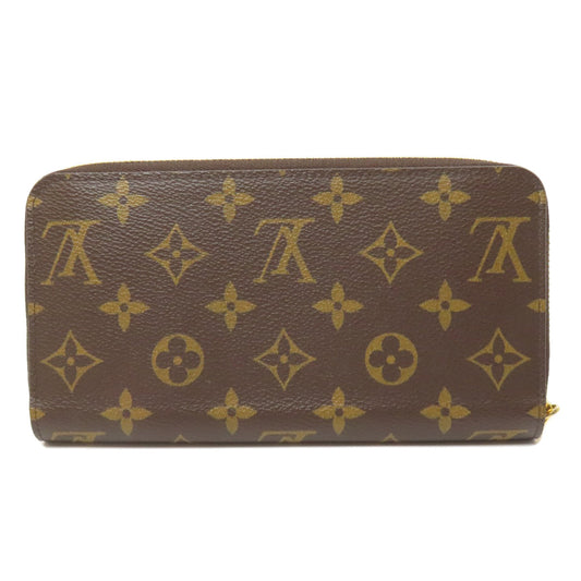 LOUIS VUITTON Long Wallet Purse M42616 Monogram canvas Brown Zippy wallet Women Used Authentic