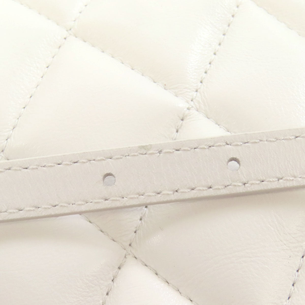 BALENCIAGA Shoulder Bag leather white quilting Women Used Authentic