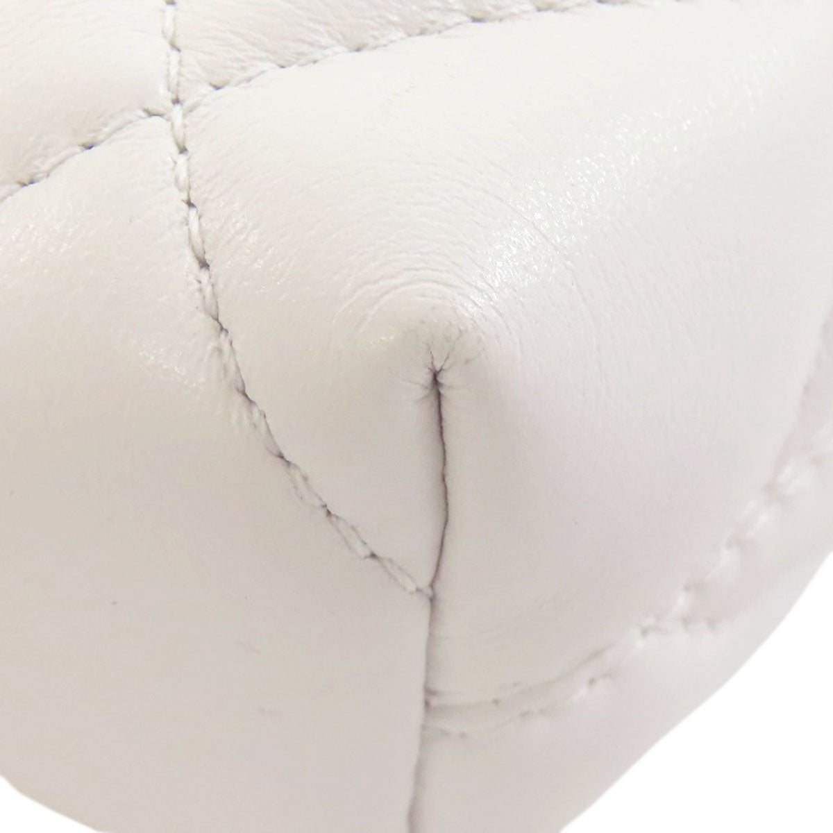 BALENCIAGA Shoulder Bag leather white quilting Women Used Authentic