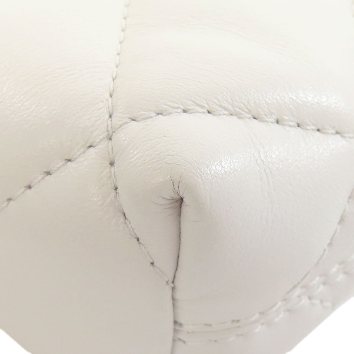 BALENCIAGA Shoulder Bag leather white quilting Women Used Authentic