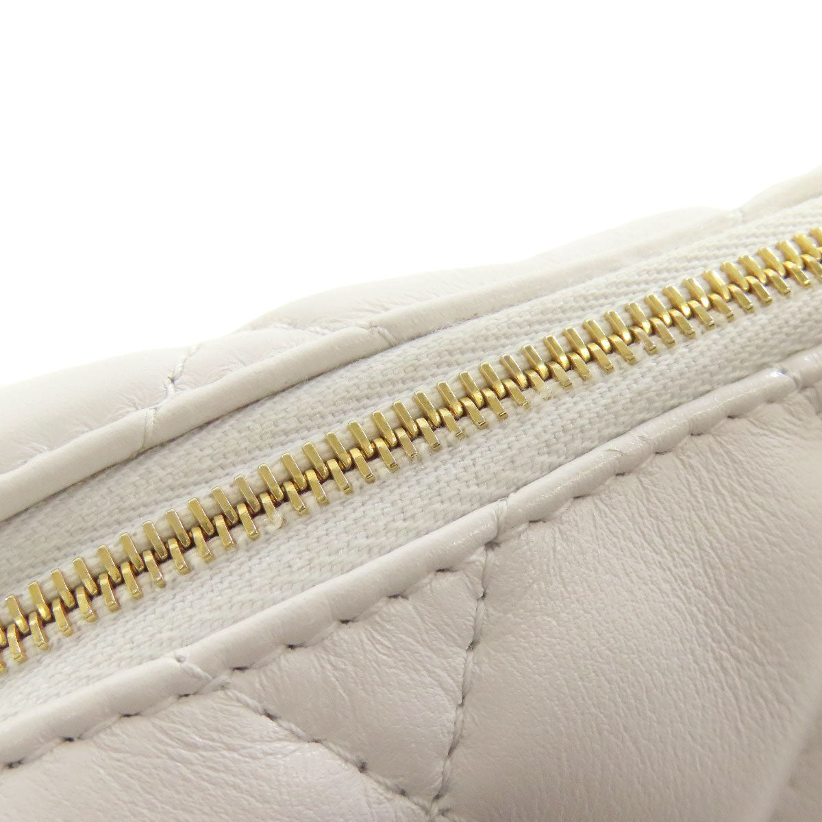 BALENCIAGA Shoulder Bag leather white quilting Women Used Authentic