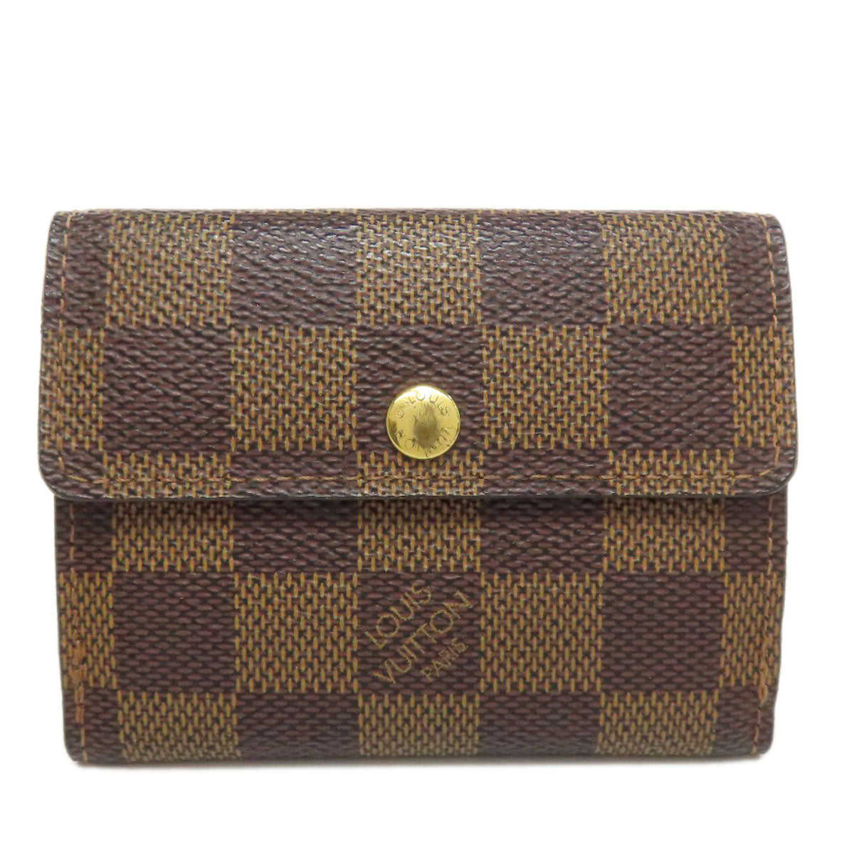 LOUIS VUITTON Coin case N62925 Damier canvas Brown Ludlow Women Used Authentic