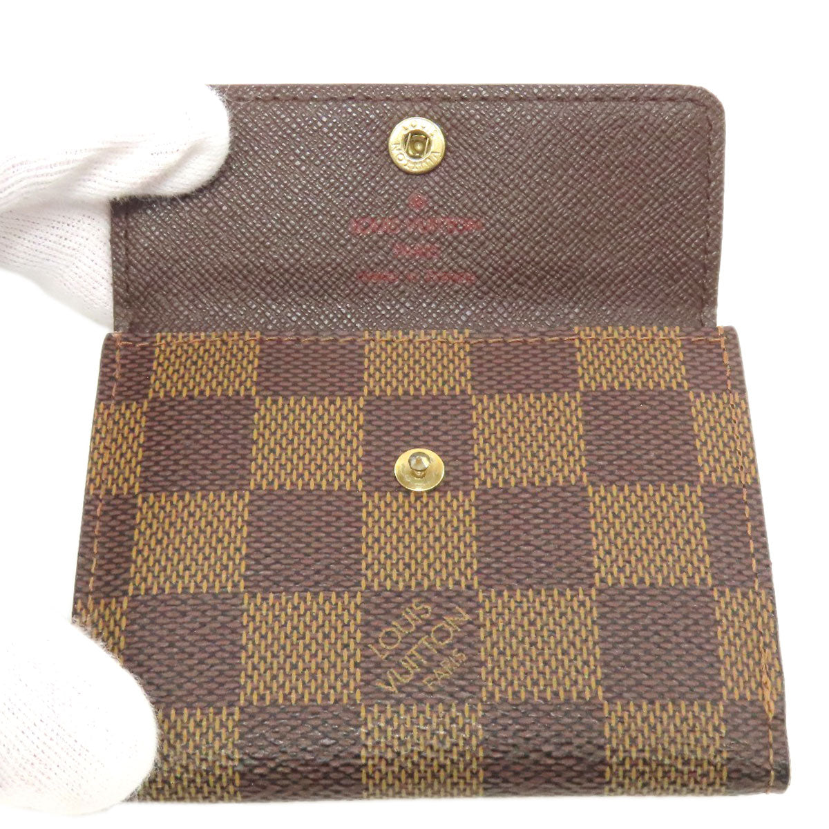 LOUIS VUITTON Coin case N62925 Damier canvas Brown Ludlow Women Used Authentic