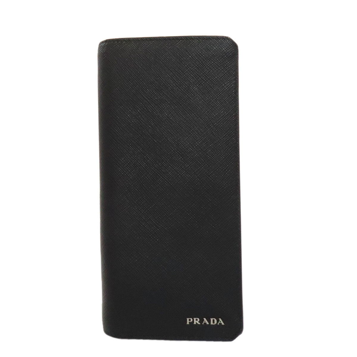 PRADA Long Wallet Purse 2MV835 Safiano black logo mens Used Authentic