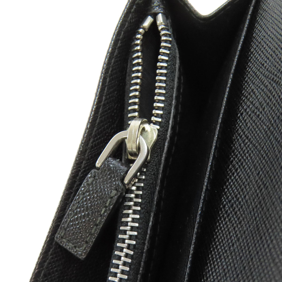 PRADA Long Wallet Purse 2MV835 Safiano black logo mens Used Authentic