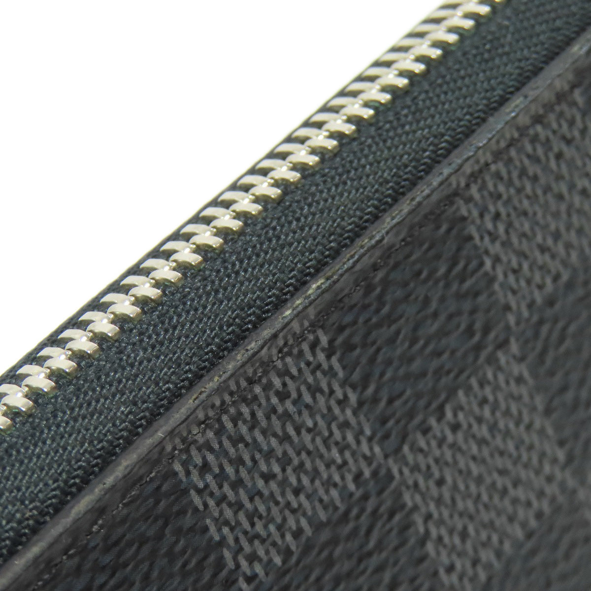 LOUIS VUITTON Long Wallet Purse N60111 Damier canvas gray Zippy Organizer NM mens Used Authentic