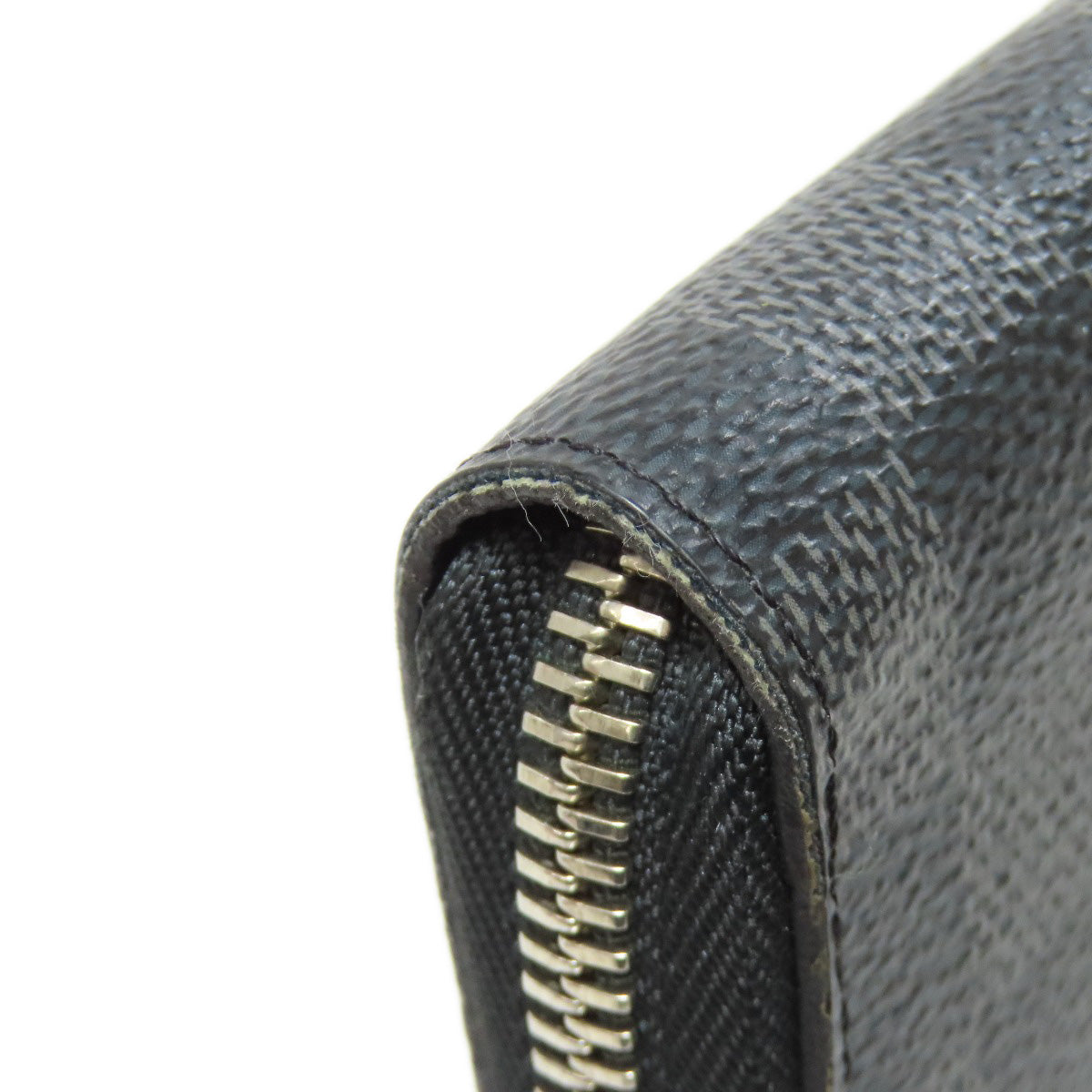 LOUIS VUITTON Long Wallet Purse N60111 Damier canvas gray Zippy Organizer NM mens Used Authentic