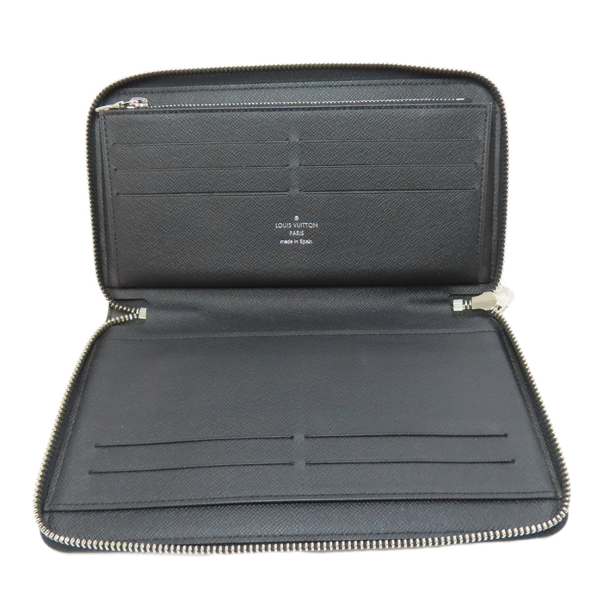 LOUIS VUITTON Long Wallet Purse N60111 Damier canvas gray Zippy Organizer NM mens Used Authentic